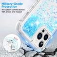 thumbnail image 4 of for iPhone 14 Pro Max Case Glitter, Shockproof Clear TPU iPhone 14 Pro Max Case with 2 Screen Protectors, Bling Light Blue Glitters iPhone 14 Pro Max Case for Women, 4 of 12
