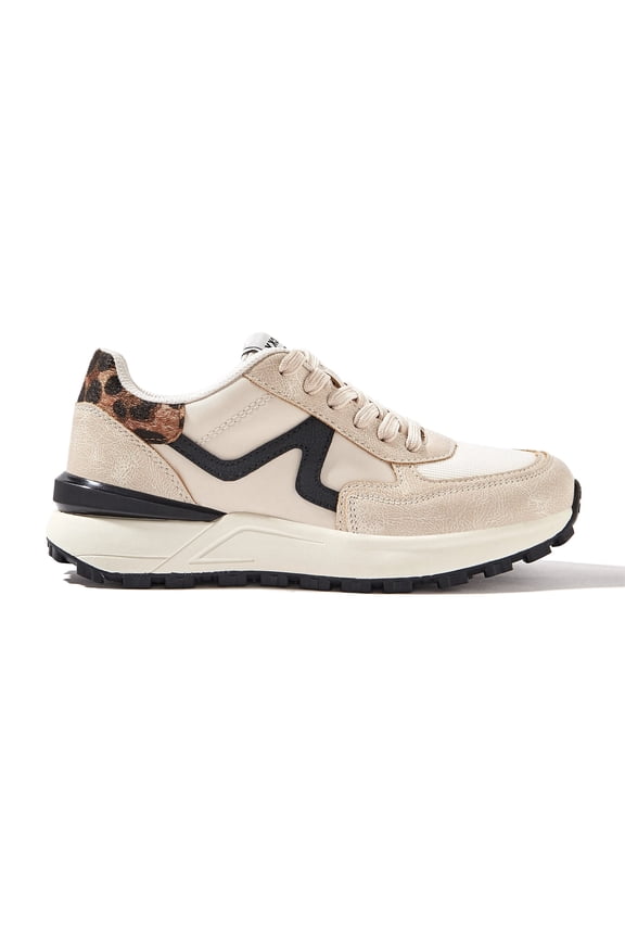 Womens Retro Chunky Sneakers Fashion Color Blocked Casual Shoes,Beige