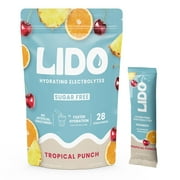 LIDO Hydrating Electrolytes | No Added Sugar | On The Go Powder Packets | No Artificial Ingredients | Vegan & Paleo Friendly | 28 Sticks - Tropical Punch