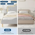 thumbnail image 6 of Twin/Full/Queen Size Velvet Princess LED Bed Frame - Adjustable Headboard & Footboard, Wooden Slats Support, No Box Spring Needed, 6 of 8