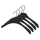 thumbnail image 1 of Perchas de ropa de 4 piezas con gancho circular Unique Bargains color negro, 1 of 5