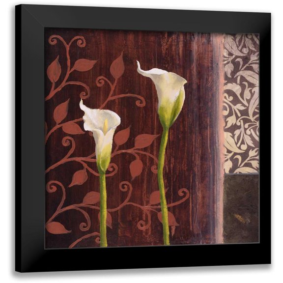Marcon, Michael 12x12 Black Modern Framed Museum Art Print Titled - Calla Lilies II