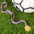 thumbnail image 3 of Juvale Medals for Awards & Trophies - Award Ribbons & Prizes for Adults - 12 Pack, 1.5-Inch Gold Olympic Style with Red, White & Blue Neck Ribbons - Participation & Winner Medals for Kids, 3 of 10