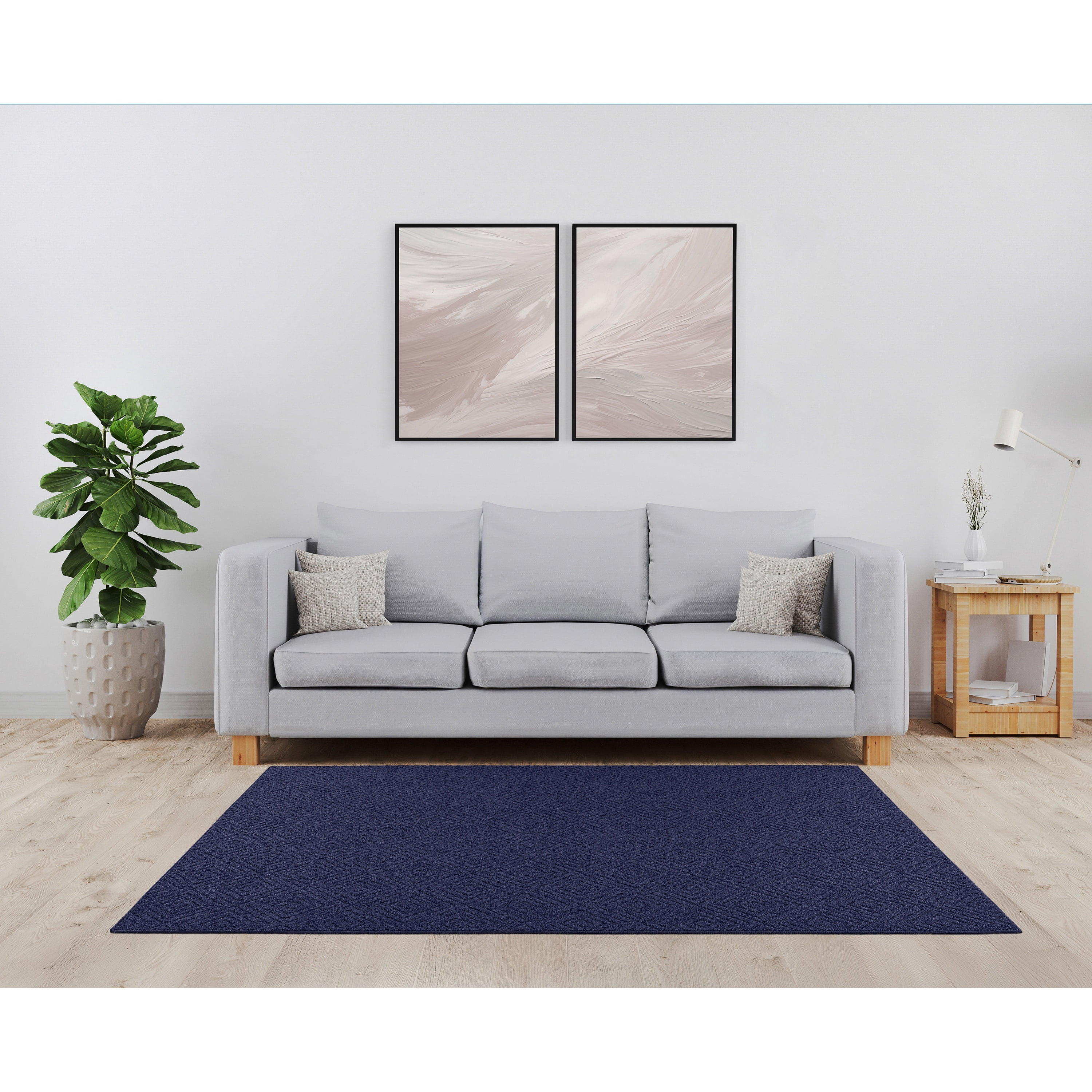 Garland Rug Brentwood Jasmine Navy Indoor Area Rug, 5' x 7'