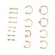 thumbnail image 5 of Juego de aretes para la nariz Bling Bling 16 piezas Acero inoxidable oro, 5 of 12