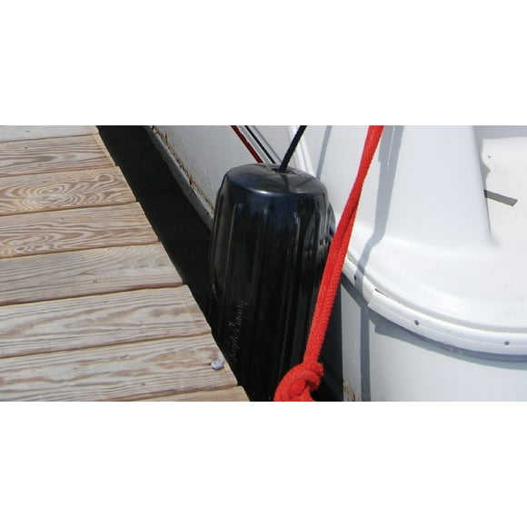 Taylor Made Boat Fender 1032 Big B; Smooth; Cylinder; White; Vinyl; Pre-Inflated Inflation Valve For Air Pressure Adjustment; Single; For Marine Applications