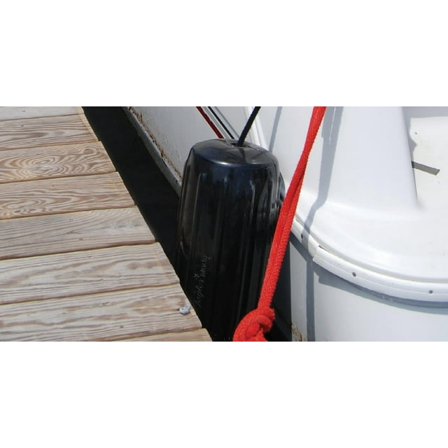 Taylor Made Boat Fender 1026 Big B; Smooth; Cylinder; White; Vinyl; Pre-Inflated Inflation Valve For Air Pressure Adjustment; Single; For Marine Applications