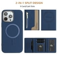 thumbnail image 4 of Decase Removable 2-in-1 Magnetic Wallet Case Compatible with iPhone 11 Pro,Fashion PU Leather Flip Cover with RFID Blocking,6 Card & Cash Slots,Shockproof Anti-Scratch PC+TPU Back Cover,Darkblue, 4 of 12