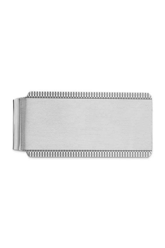 Sterling Silver Rhodium-plated Satin Front Money Clip