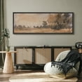 thumbnail image 4 of Large Framed Canvas Print Warm Neutral Toned Countryside Scene Wall Art Decorative Ready to Hang Painting for Living room Bedroom - 60"x20" Black Frame, 4 of 9