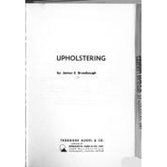 Pre-Owned Upholstering (Hardcover) 0672231891 9780672231896