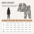 thumbnail image 4 of Pajama Sets for Women 2 Pcs, White Flowers Hummingbird Gray Button Down Long Sleeve Sleepwear Lounge PJ Sets, 4 of 6