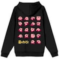 thumbnail image 2 of Kirby Grid Poses Long Sleeve Black Adult Zip Up Hooded Sweatshirt-Medium, 2 of 4