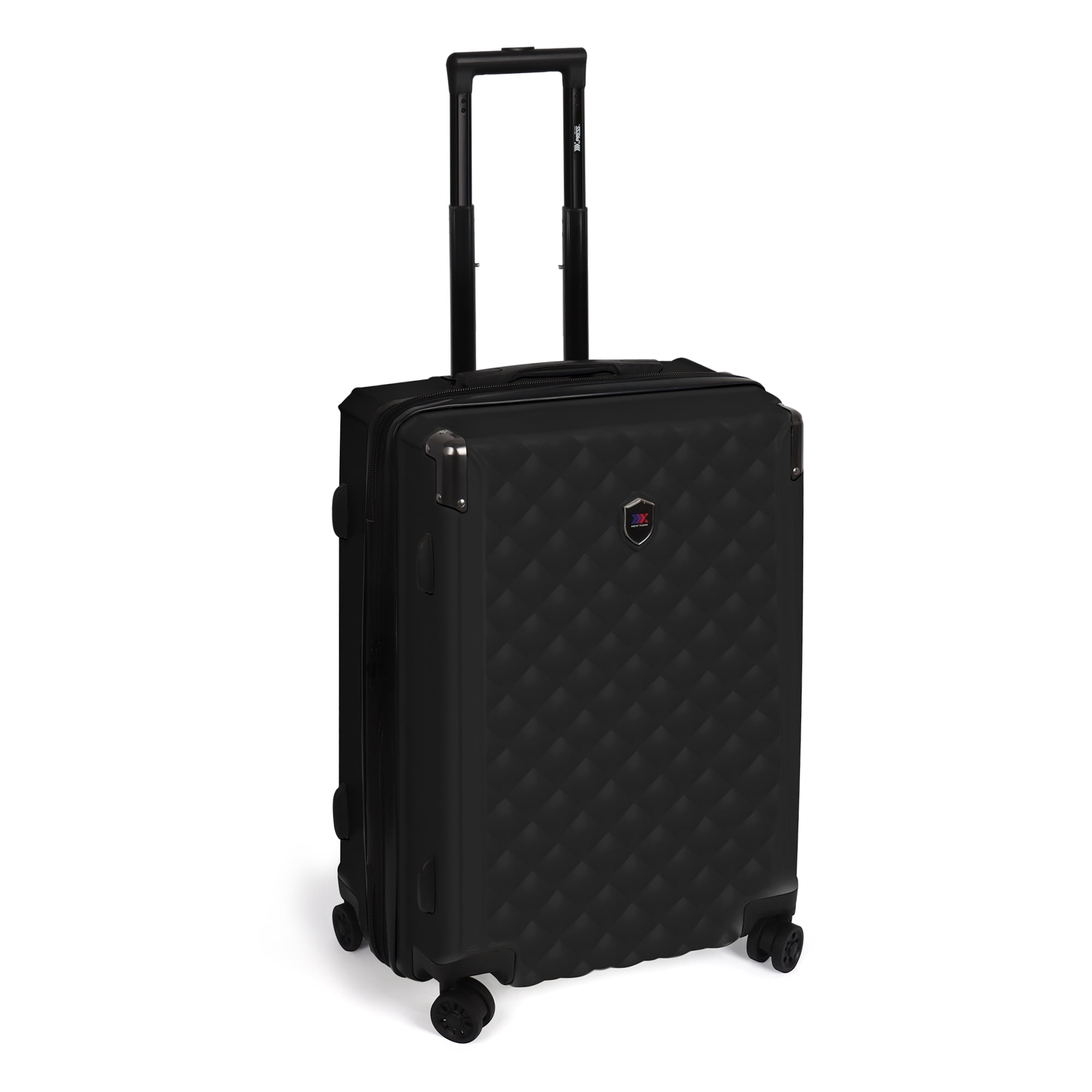 New York Xpress 20" Carry-on Luggage,Expandable Hardshell Spinner Suitcase with TSA Lock, Airplane Approved, Black - WD576