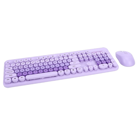 Electronic Devices Wireless Cute Keyboard and Mouse 104 Keys Typewriter Style Retro Round Keycaps Keyboard for PC Laptop Desktop