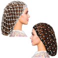 thumbnail image 1 of Hair Snood MTLEE, tejido a ganchillo con malla de perlas y rayón, 2 unidades, 1 of 7
