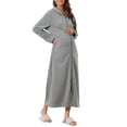 thumbnail image 4 of INSPIRE CHIC Bata de Noche con Cremallera para Mujeres, Bata Larga de Casa, Sudadera con Capucha de Manga Larga, Ropa de Estar en Casa con Bolsillos M Gris Profundo-1, 4 of 6