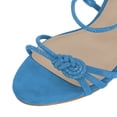 thumbnail image 2 of FSJ Women Sexy Stiletto High Heel Sandals Rhinestones Strappy Round Open Toe Ankle Strap Party Prom Dress Shoes Size 8 Blue, 2 of 4