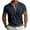 Navy, variant on Mens Business Casual T Shirts Half Button Collarless Short Sleeve Tshirt Regular Fit Stylish Office Work Shirts Blue L