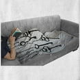 thumbnail image 5 of Antique Soft Flannel Fleece Throw Blanket, Silhouettes of Old Keys Hanging Chain Links Unlocking Security Home Opener, Cozy Plush for Indoor and Outdoor Use, 70" x 90", Pale Grey Black, by Ambesonne, 5 of 5