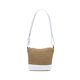 thumbnail image 2 of Straw Leather Patchwork Tote Crossbody Barrel Bag, 2 of 7