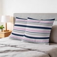 thumbnail image 6 of 26x26 Pillow Covers Set of 2, Pink Grey Striped Square Throw Pillow Covers for Couch/Sofa/Living Room, Farmhouse Stripes Modern Abstract Art Decorative Soft Pillowcases for Couch Throw Pillows, 6 of 9
