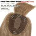 thumbnail image 5 of Benehair 100% Real Remy Hair Clip In Extensions Silk Base Topper Toupee Wiglet Clip In Hairpiece With Bang Top Hair Piece For Thin Hair New 13cm*15cm Blonde 6"-22", 5 of 11