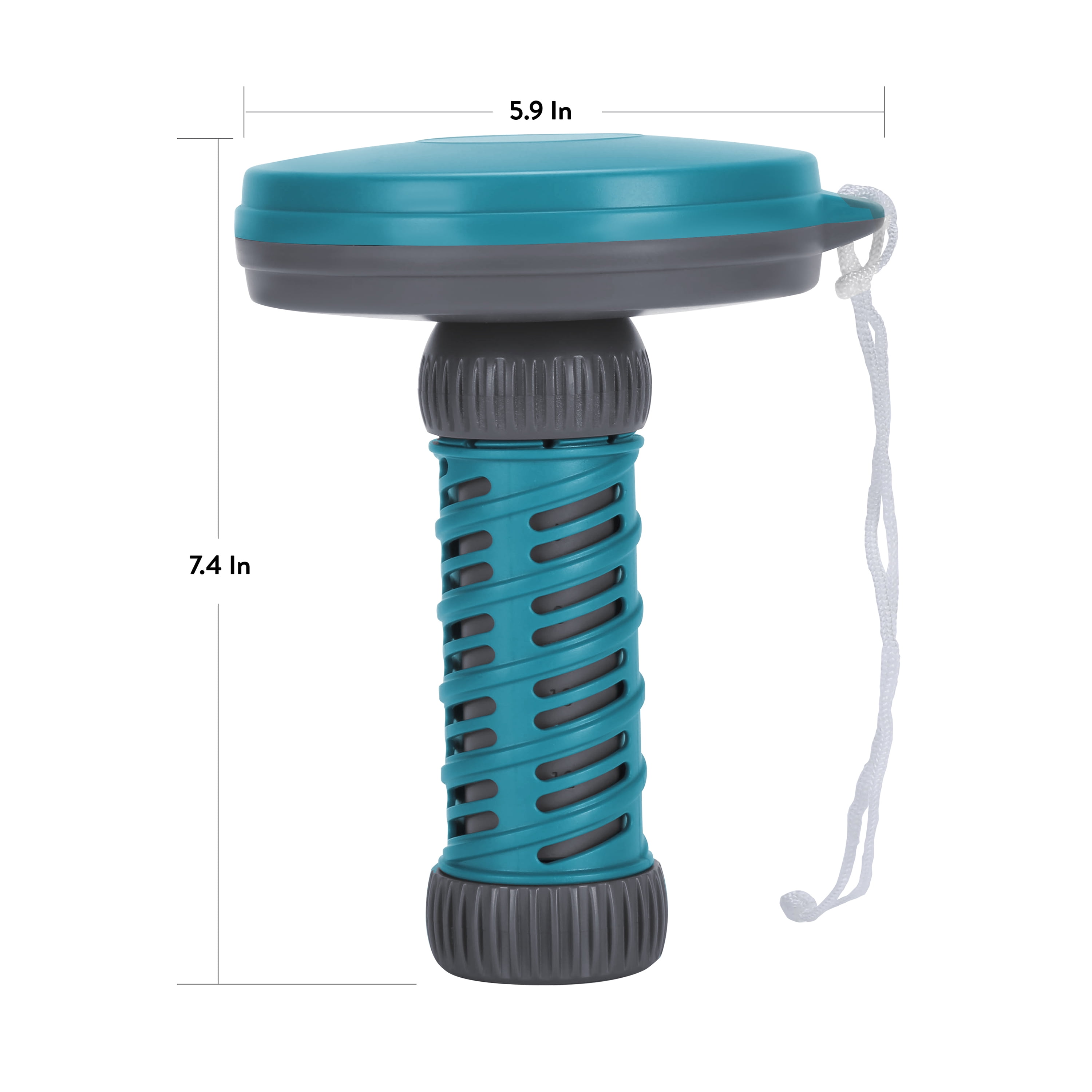 Bluescape Tablet Dispenser for Small Pools, Spas & Hot Tubs, ABS Teal & Gray, Fits 1 in Tablets, 5.6 in x 5.6 in x 8 in, 1 Pack