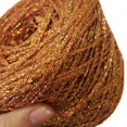 thumbnail image 1 of Clisil 3.53 oz DIY Gold Lurex Shining Glitter Sparkle Metal Yarn - Hilo de ganchillo para bolso suéter muñeca accesorio - Copo de nieve de Navidad brillante, 1 of 1