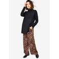 thumbnail image 5 of ellos Women's Plus Size Ribbed Turtleneck Tunic Sweater - 34/36, Heather Brown, 5 of 5