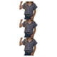 thumbnail image 4 of Jumpingount Camisa de mujer Blusa casual de manga corta con cuello en V con bolsillo Trabajo Playa Vacaciones Verano Top Ropa Accesorios Gris S Gris S 3piezas Jumpingount CBP234834, 4 of 6