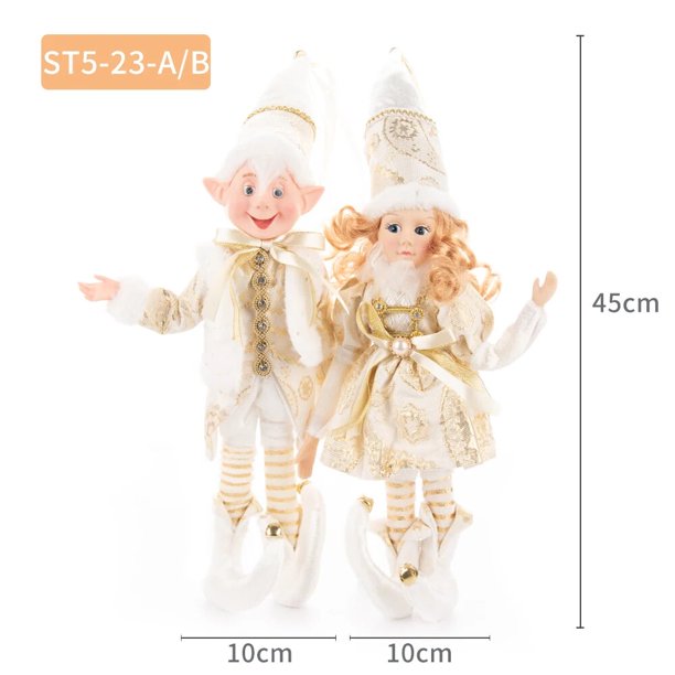Pareja de elfo rosa de peluche para niños, juguetes blandos, árbol de Navidad, colgante, adornos colgantes, decoración, regalos de Año Nuevo