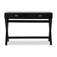 thumbnail image 3 of Linon Peggy Two Drawer Writing Desk with X Frame Legs in Black Painted Wood, 3 of 16