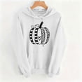 thumbnail image 3 of TKLPEHG Womans Thanksgiving Sweatshirts Fall Fashion Pumpkin Graphic Hoodies Long Sleeve Hooded Drawstring Casual Pullover with Pocket (White,S), 3 of 6