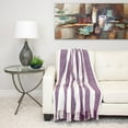 thumbnail image 2 of Parkland Collection Archee Purpler Striped Cotton Throw Blanket, 50 x 60 Decorative Couch Throw, 2 of 5