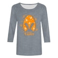thumbnail image 4 of Midsumdr Easter Tops for Women Trendy Easter Spring Summer Round Neck 3/4 Sleeve Soft Blouse Tops Easter Eggs Cute Bunny Printed Loose Fit Tops, 4 of 4