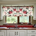 thumbnail image 3 of Yayeee Kitchen Curtains Tier Set of 2 Light Filtering 57"x24" Over Sink Window Panels, Christmas Floral, 3 of 7