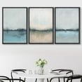 thumbnail image 3 of PixonSign Framed Wall Art Set Pastel Watercolor Blue Grunge Landscapes Abstract Nature Wilderness Modern Art Decorative Minimal Relax/Calm for Living Room, Bedroom, Office - 16"x24"x3 Black, 3 of 5
