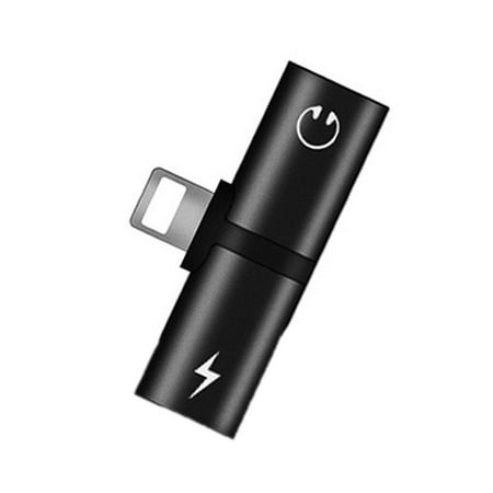 Flv Iphone Converter (Double Jack Adapter for Iphone 7 8 Plus X 2 In 1 for 8 Pin Earphone Audio Converter Music Calling Charging)