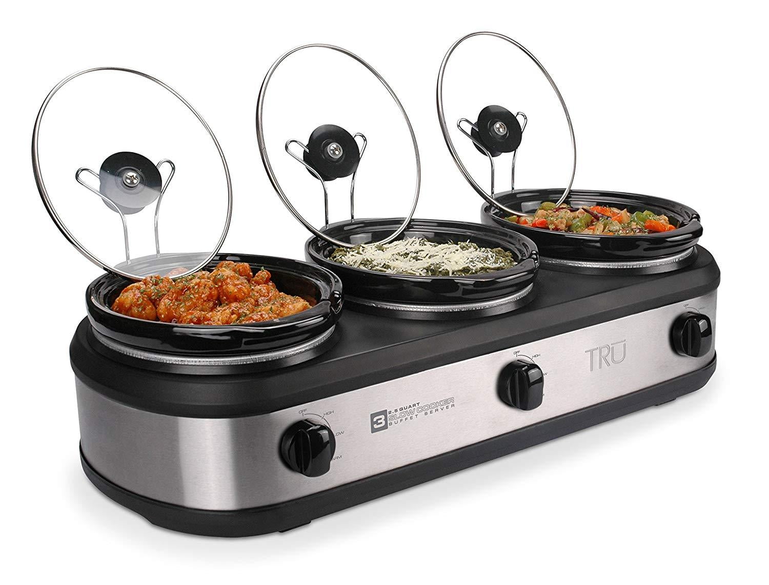 our goods Triple Slow Cooker - Stainless Steel - Shop Cookers & Roasters at  H-E-B