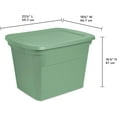 thumbnail image 4 of Plastic Storage Bins, 18 Gallon Tote Containers with Lids, Crisp Green, 4 of 8