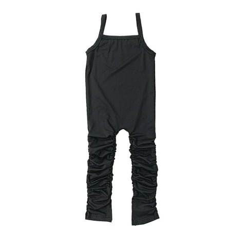 

Fsqjgq Summer Clothes for Babies Kids Toddler Baby Children Girls Cotton Solid Summer Sleeveless Long Pants Clothes Mint Baby Girl Rompers Cotton Black 130