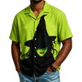 thumbnail image 3 of WJOSBXT Halloween Shirts For Men Button Down Short Sleeve T‑Shirt, Crew Neck Lightweight Breathable Collared Shirt Loose Fit Lapel Holiday Graphic Tees for Men 2XL, 3 of 5