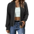 thumbnail image 6 of XFLWAM Womens Bomber Jacket Zip Up Casual Lightweight Trendy Outerwear Coat Fall Winter Varsity Jackets with Pockets L, 6 of 9