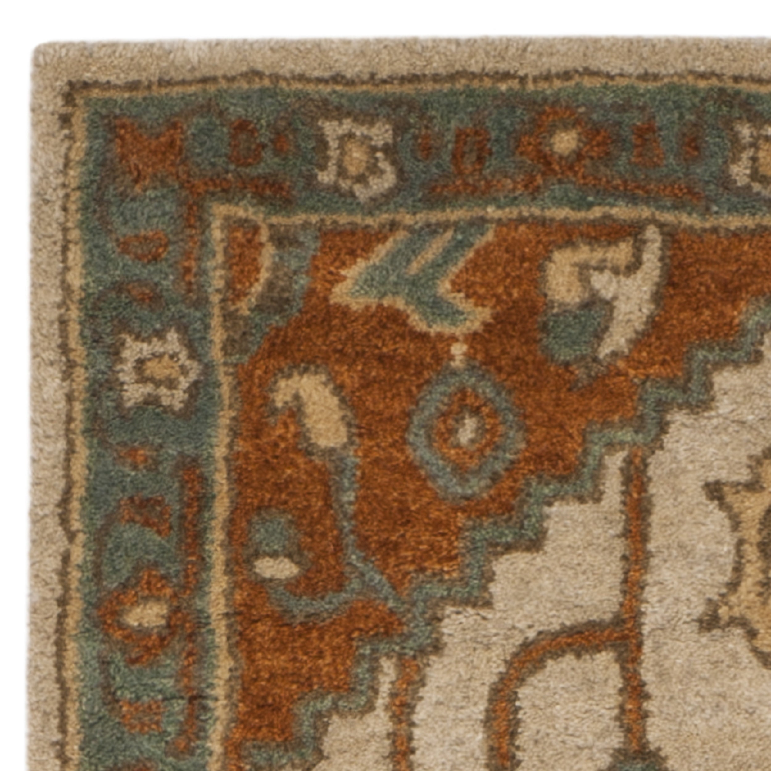 SAFAVIEH Heritage Nita Traditional Wool Runner Rug, Light Blue/Rust, 2'3" x 6'