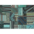 thumbnail image 1 of Ahgly Company Indoor Rectangle Patchwork Light Blue Transitional Area Rugs, 2' x 5', 1 of 4