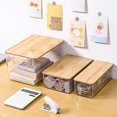 thumbnail image 4 of Caja Almacenamiento Bambú Multi Funcional Y Cubierta Plástico Cosmético Transparente (L), 4 of 8