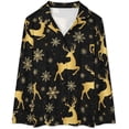 thumbnail image 4 of Top-kevin Womens Pajamas Set Stars Leaves Pattern Soft Long Sleeve Sleepwear Button Down Sets, 4 of 12