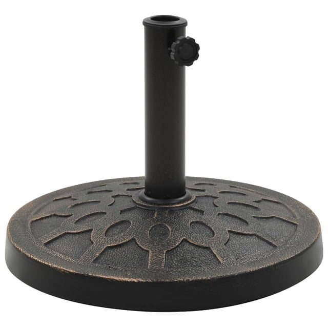 Base de sombrilla VidaXL, redonda, poliresina, bronce, 13 cm, para paraguas