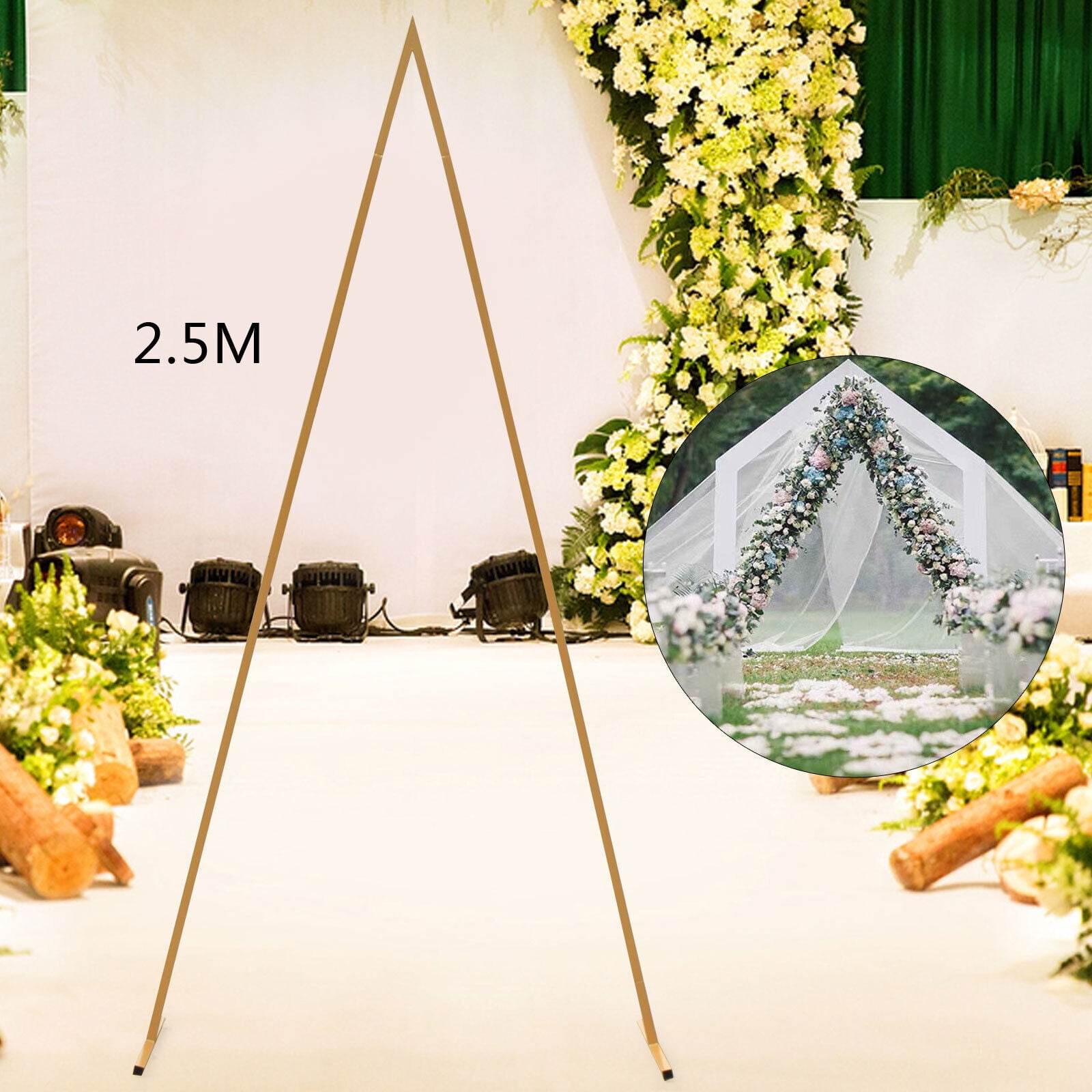 2.5M Metal Wedding Arch Rack Triangle Shape Reception Party Reception ...